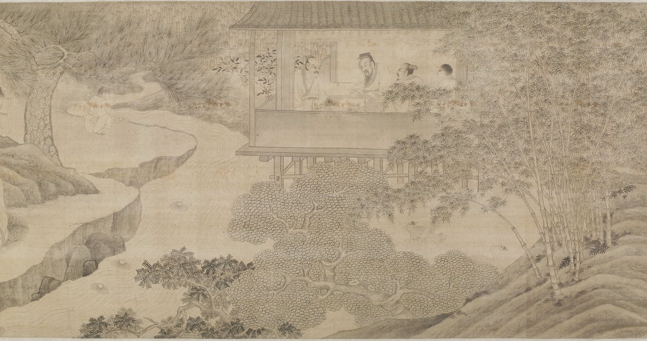 Samlingen ved orkidépavillonen af Ming Dynasty Chinese School