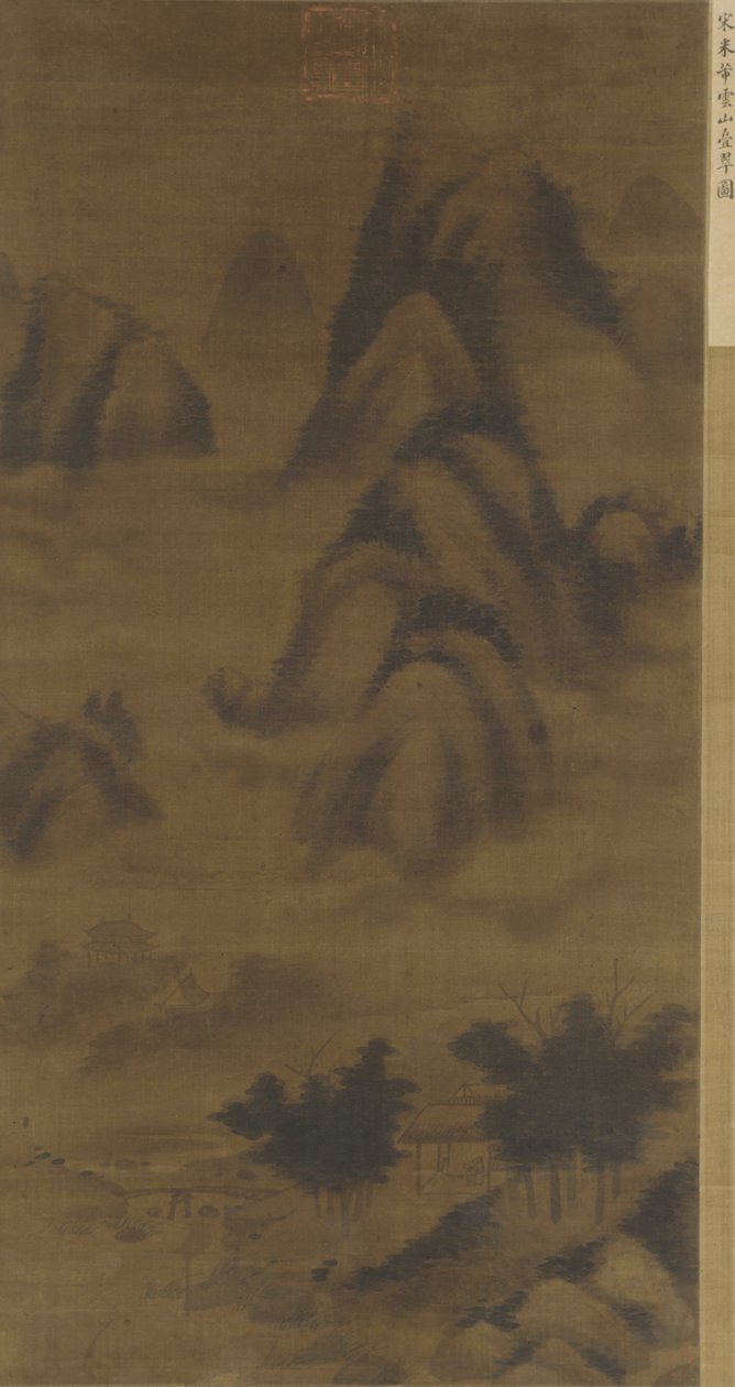 Grønne toppe i skyer, muligvis 1500-tallet af Ming Dynasty Chinese School