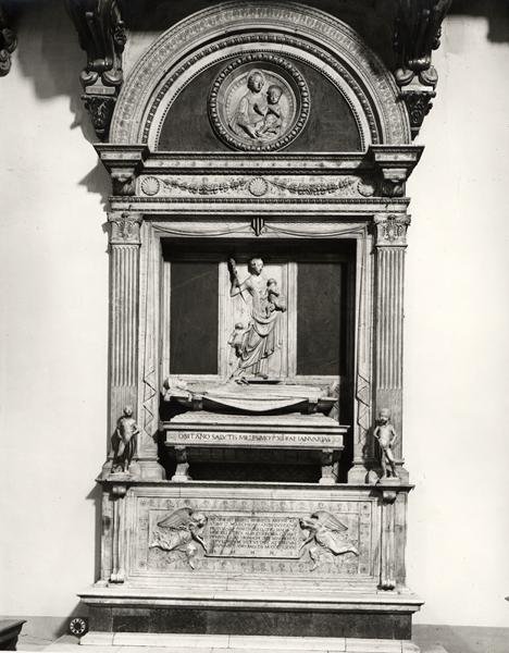 Monument til grev Ugo (død 1001), markgreve af Toscana (marmor) (s/h foto) af Mino da Fiesole