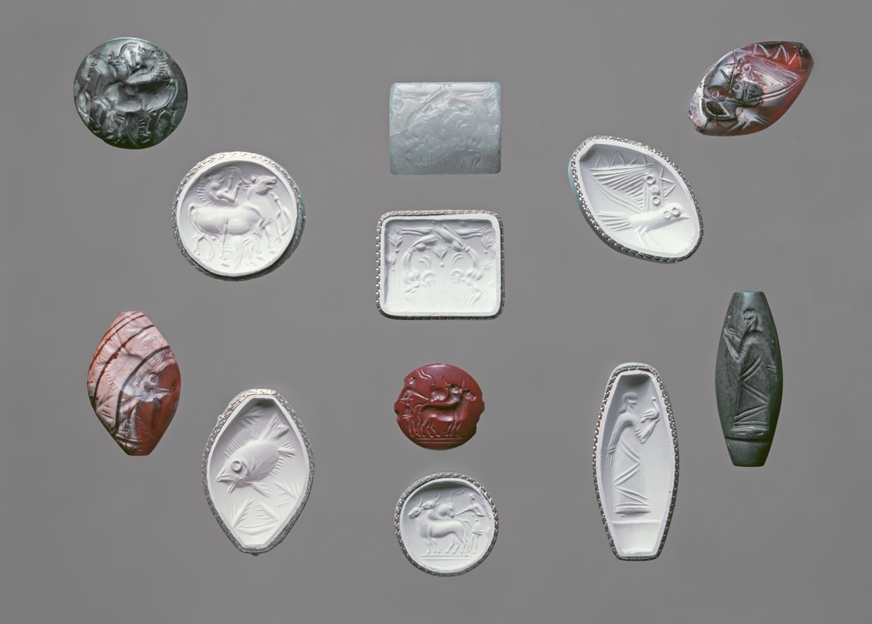 Bronzealderens seglsten og -aftryk, kretensisk, ca. 1600 f.Kr af Minoan