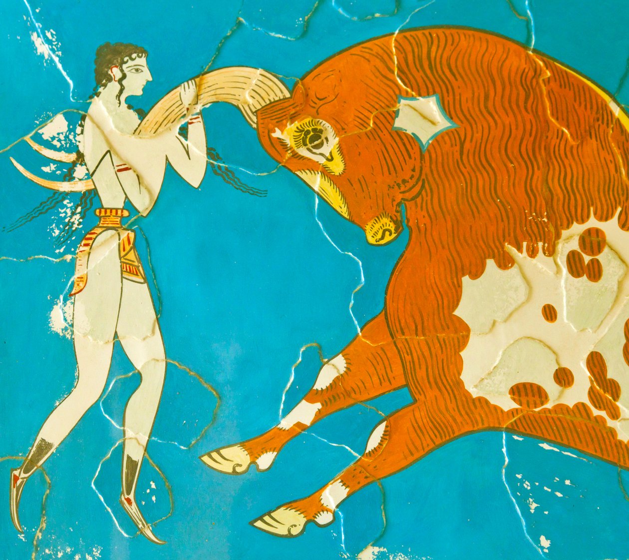 Toreador Fresco, Knossos, Kreta 1550-1450 f.Kr af Minoan