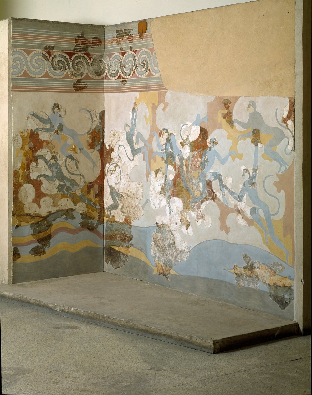 Minoisk kunst: "" aber"" Fresco fra Akrotiri til Santorini. 16. århundrede f.Kr. Athen, det nationale arkæologiske museum af Minoan