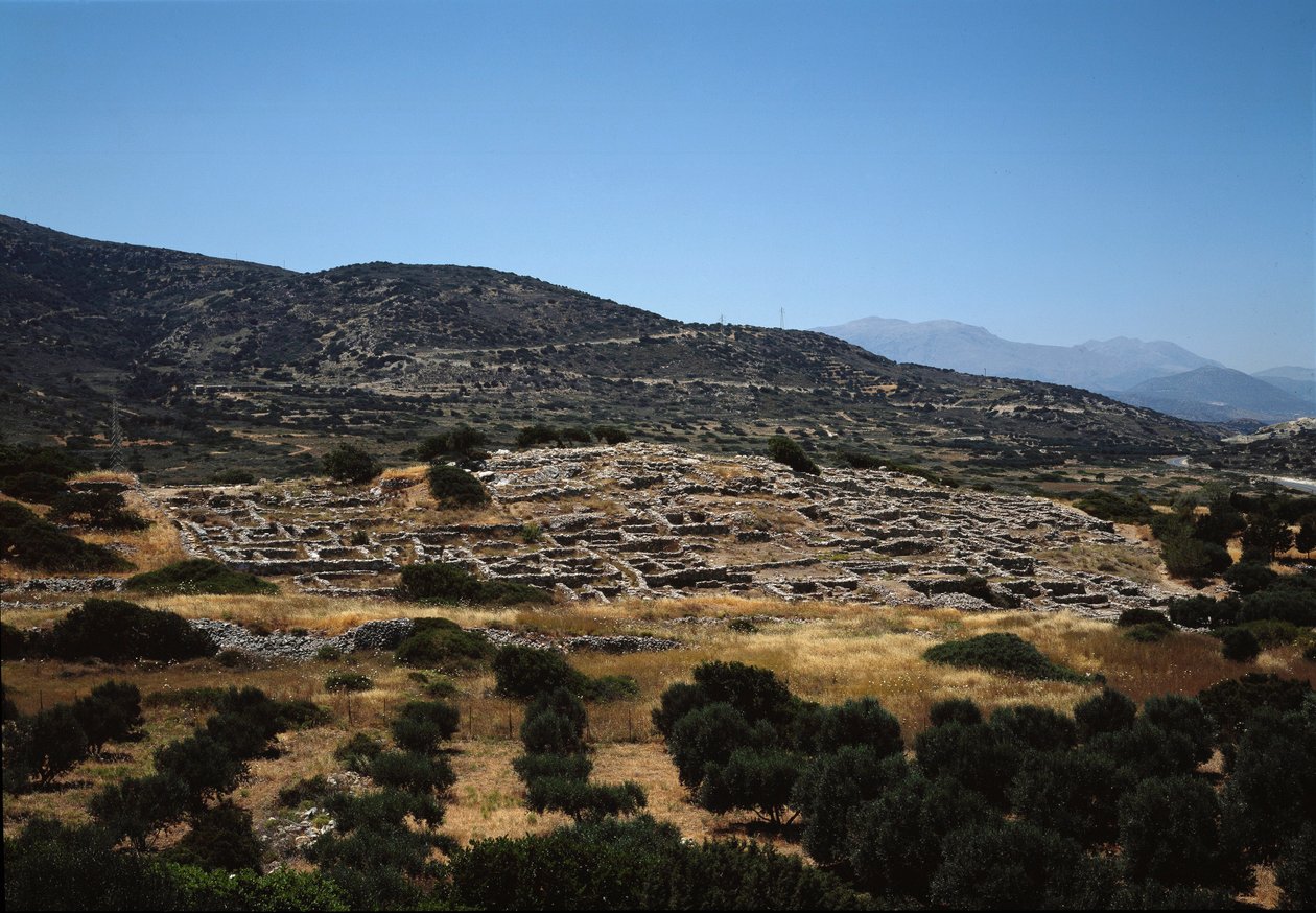 Minoisk kunst: stedet for den gamle by Gournia af Minoan