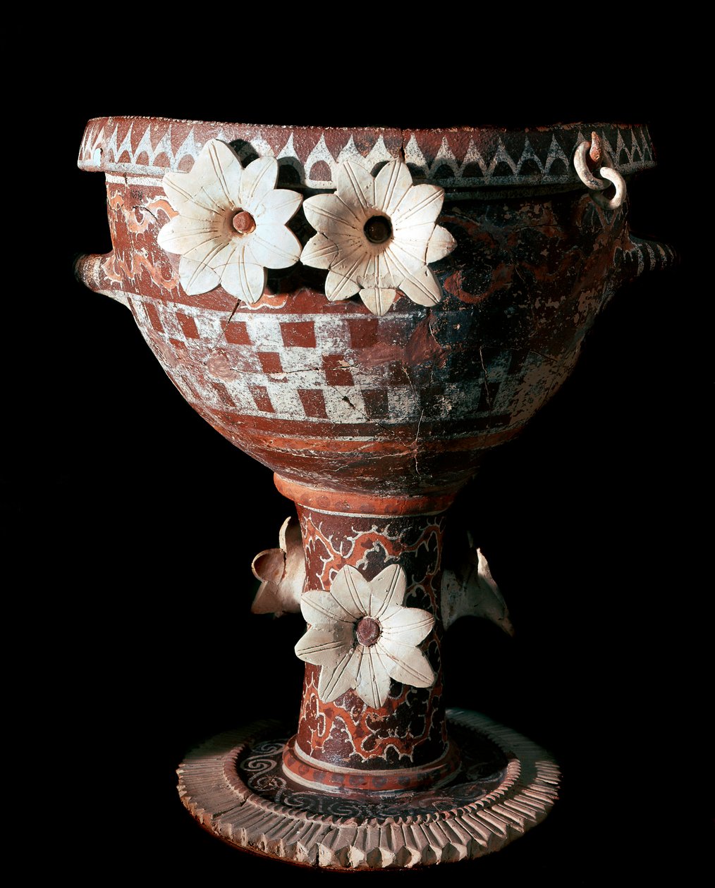 Minoisk kunst: terracotta krater med dekorationer fra protopalatial (2100 til 1650 f.Kr.) af Minoan