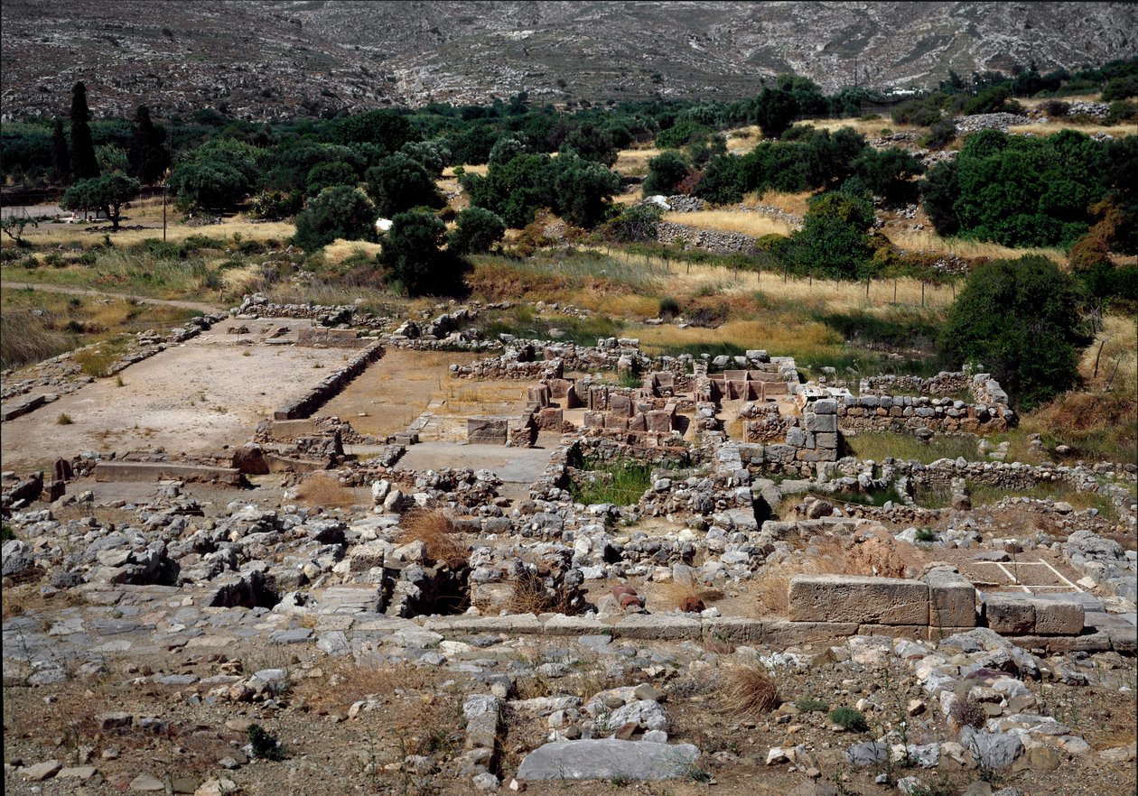 Minoisk civilisation: udsigt over ruinerne af Zakros palads bygget omkring 1700-1650 f.Kr. Kreta af Minoan