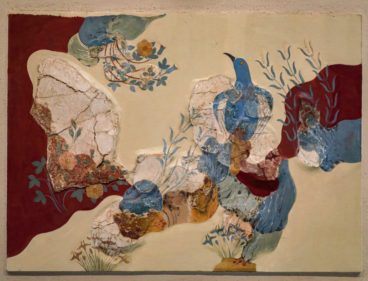 "Blå fugl" Fresco eller "Den blå fugl på Kreta". Knossos af Minoan