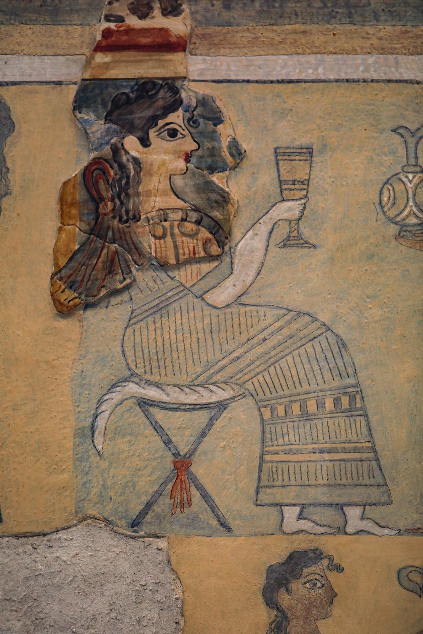 Camp-stol fresco af Minoan