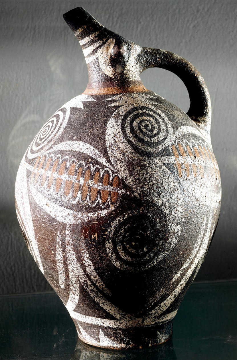 Minoisk kunst: keramikkande dekoreret af polykrome tegninger. Fra Phaestos (Phaistos eller Festo). Svag. 27 cm arkæologisk museum, Heraklion, Kreta af Minoan