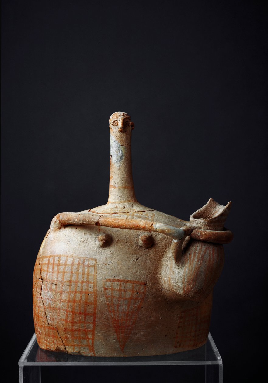 Minoisk civilisation: terracottaskulptur af feminin guddom (modergudinde?) fra Myrtos. 2300 f.Kr. Svag. 21,1 cm Kreta, Agios Nikolaos museum (Saint Nicholas) af Minoan