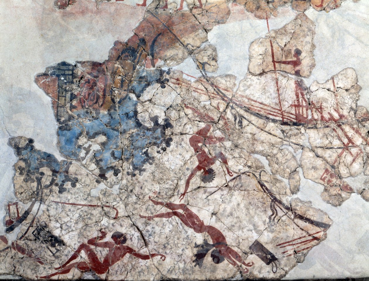 Minoisk vægmaleri fra oldtidens Thera (fresko) af Minoan