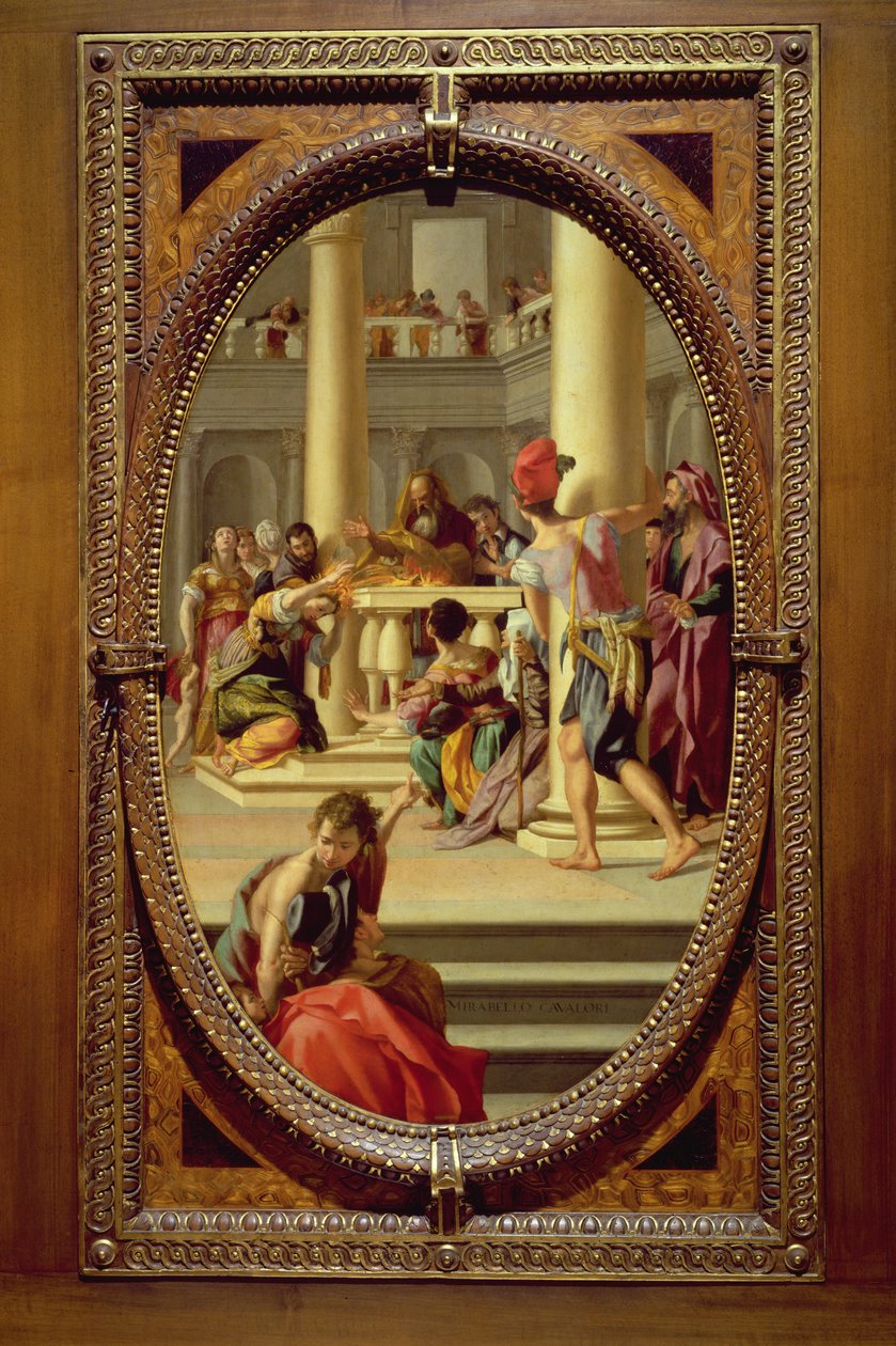 Lavinia ved alteret, 1572 (skifer) af Mirabello Cavalori