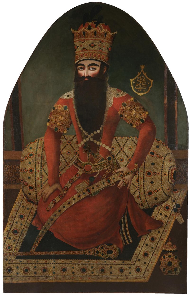 Portræt af F. Fath Ali Shah 1797-1834 af Mirza Baba