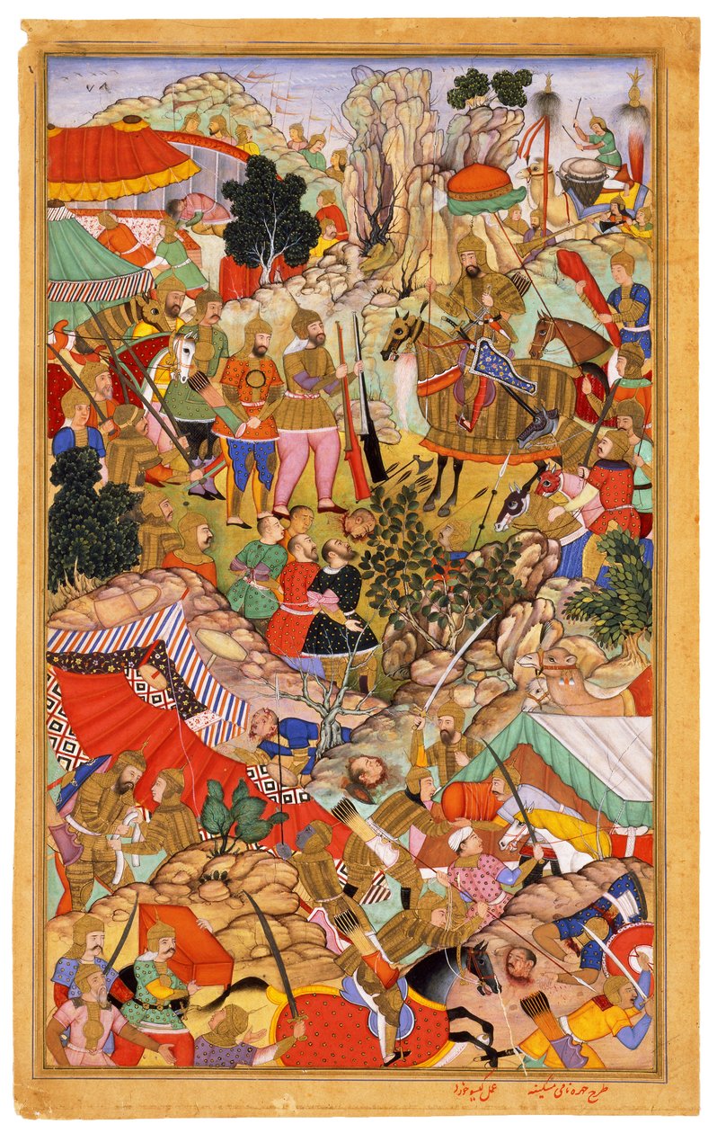 Tayang Khan præsenteret med lederen af den mongolske leder Ong Khan Miniature fra Jami