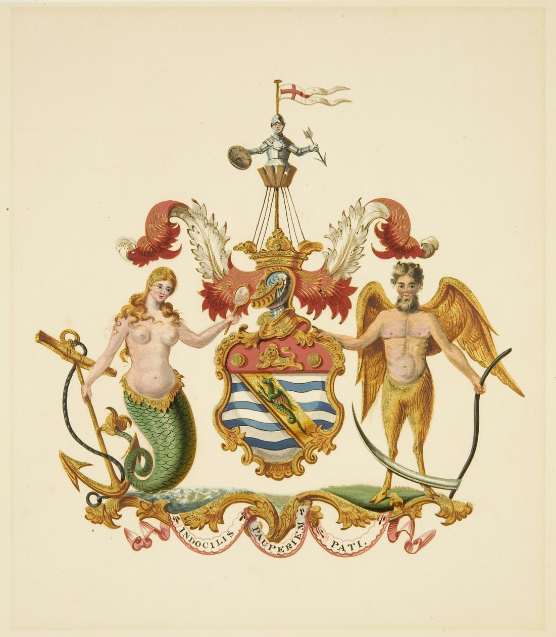 Arms of the Society of Merchant Venturers, ca. 1830 (blyant og akvarel på papir) af Miss (attr.to) Braikenridge