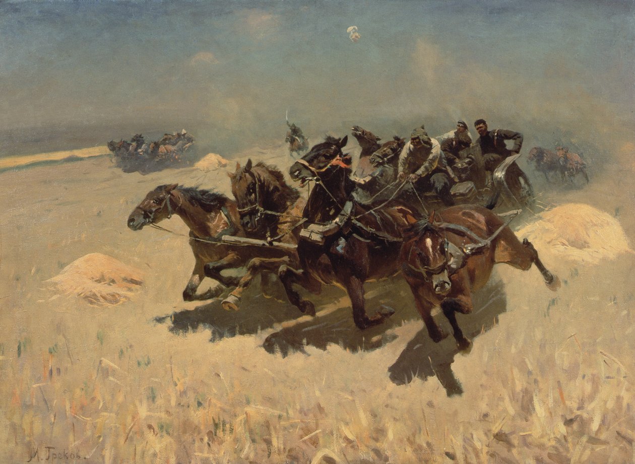 Tachanka (Carriage Race), 1925 af Mitrofan Borisovic Grekov