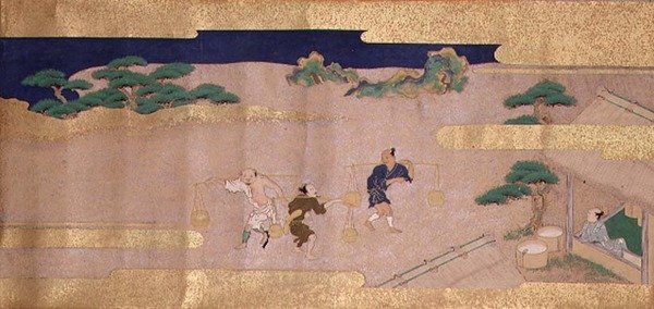 Tales of Bunsho (blæk, farve og guld på papir) af Mitsuyoshi Tosa