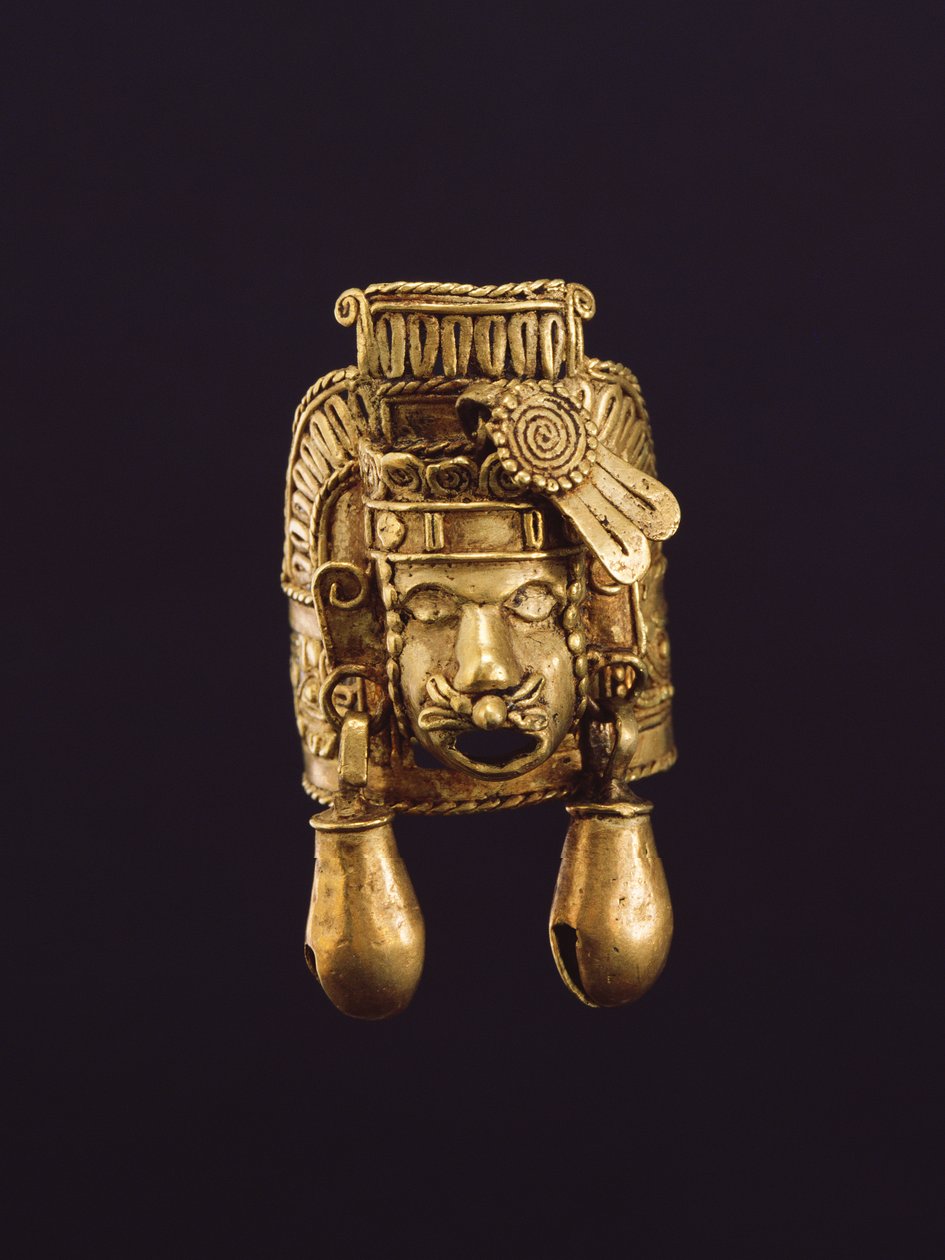 Ring med vindguden Ehecatl (guld) af Mixtec
