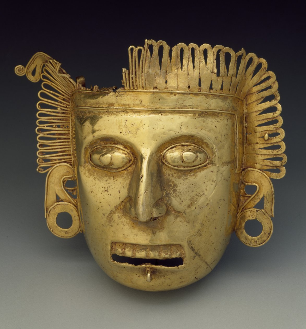 Pectoral maskette, sen postklassisk periode, ca. 1350-1521 (guld) af Mixtec Mixtec