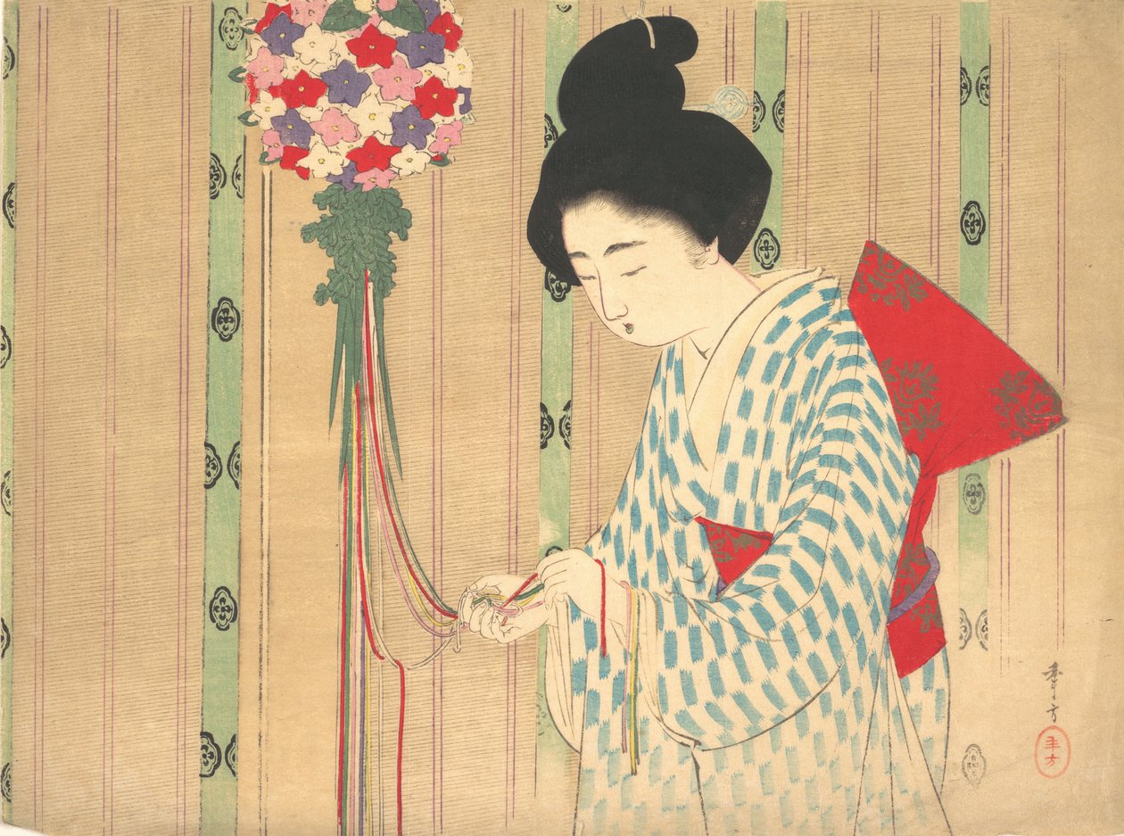 Ornamentkugle fra kuchie frontispice af en roman, ca. 1906. af Mizuno Toshikata