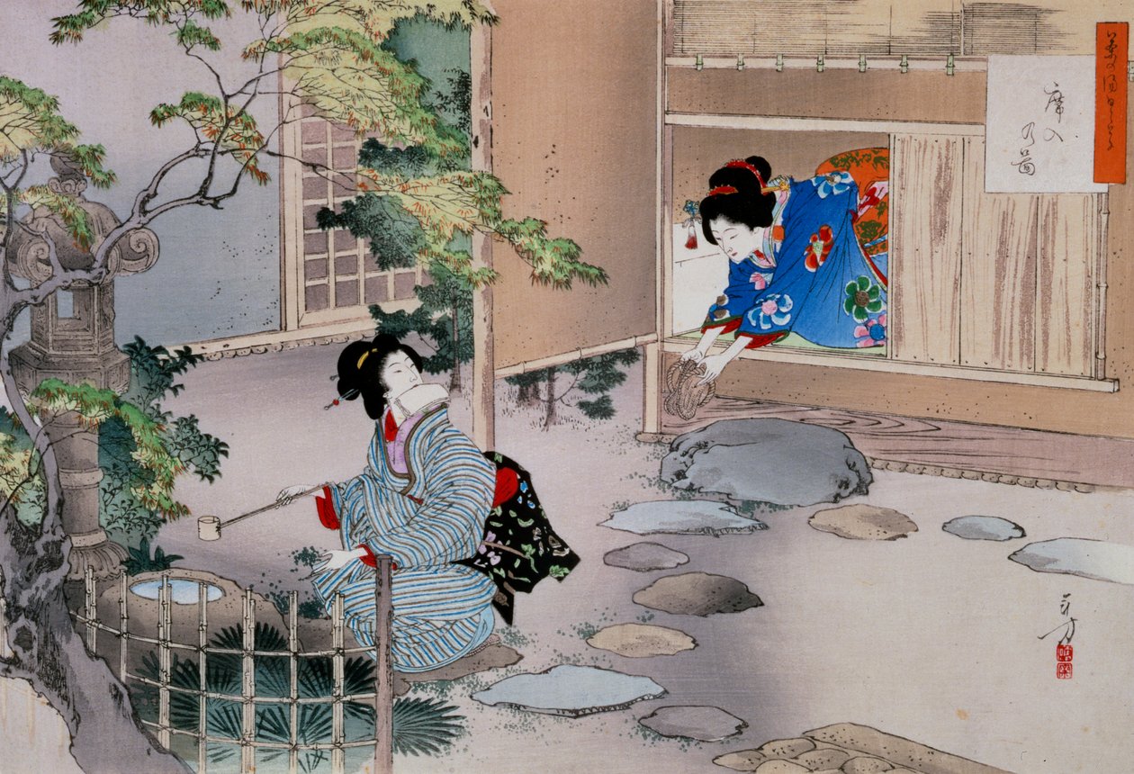 Indgangen til testuerne, c1886-1908 af Mizuno Toshikata