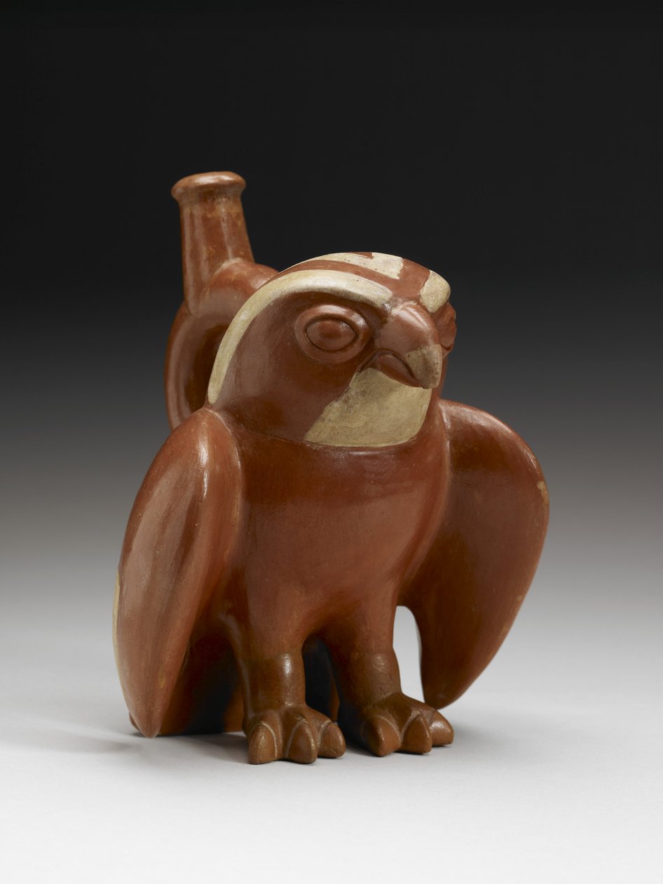 Hawk Vessel, 200-450 AD (lertøj med slip) af Moche Moche