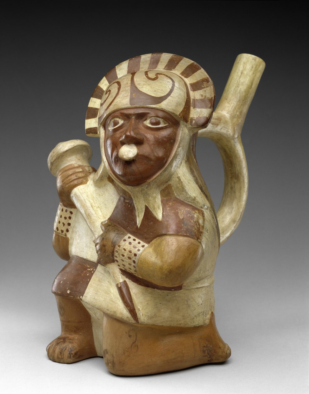Knælende kriger-billederfartøj af Moche Moche