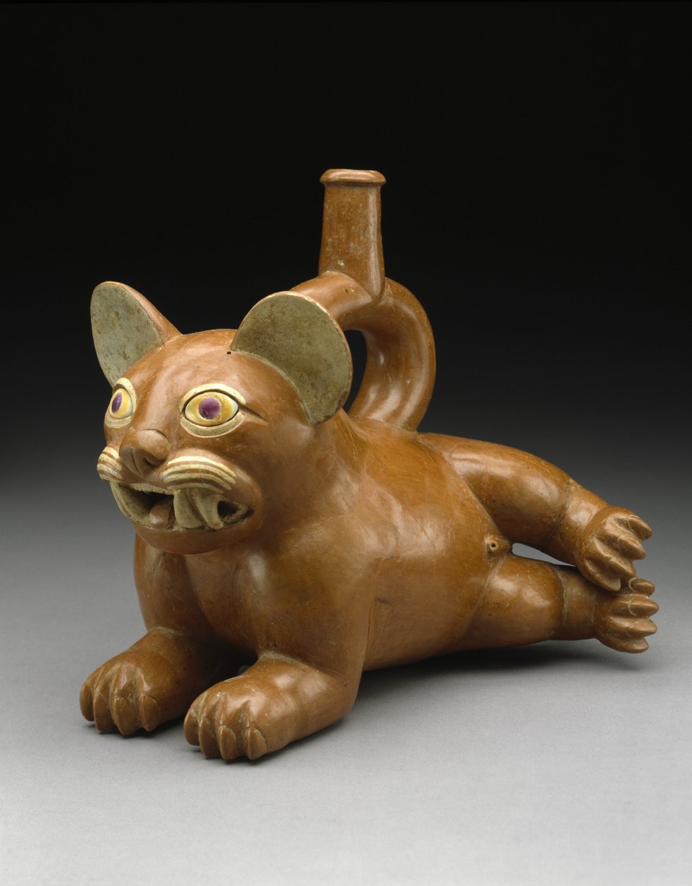 Liggende kattekar af Moche Moche