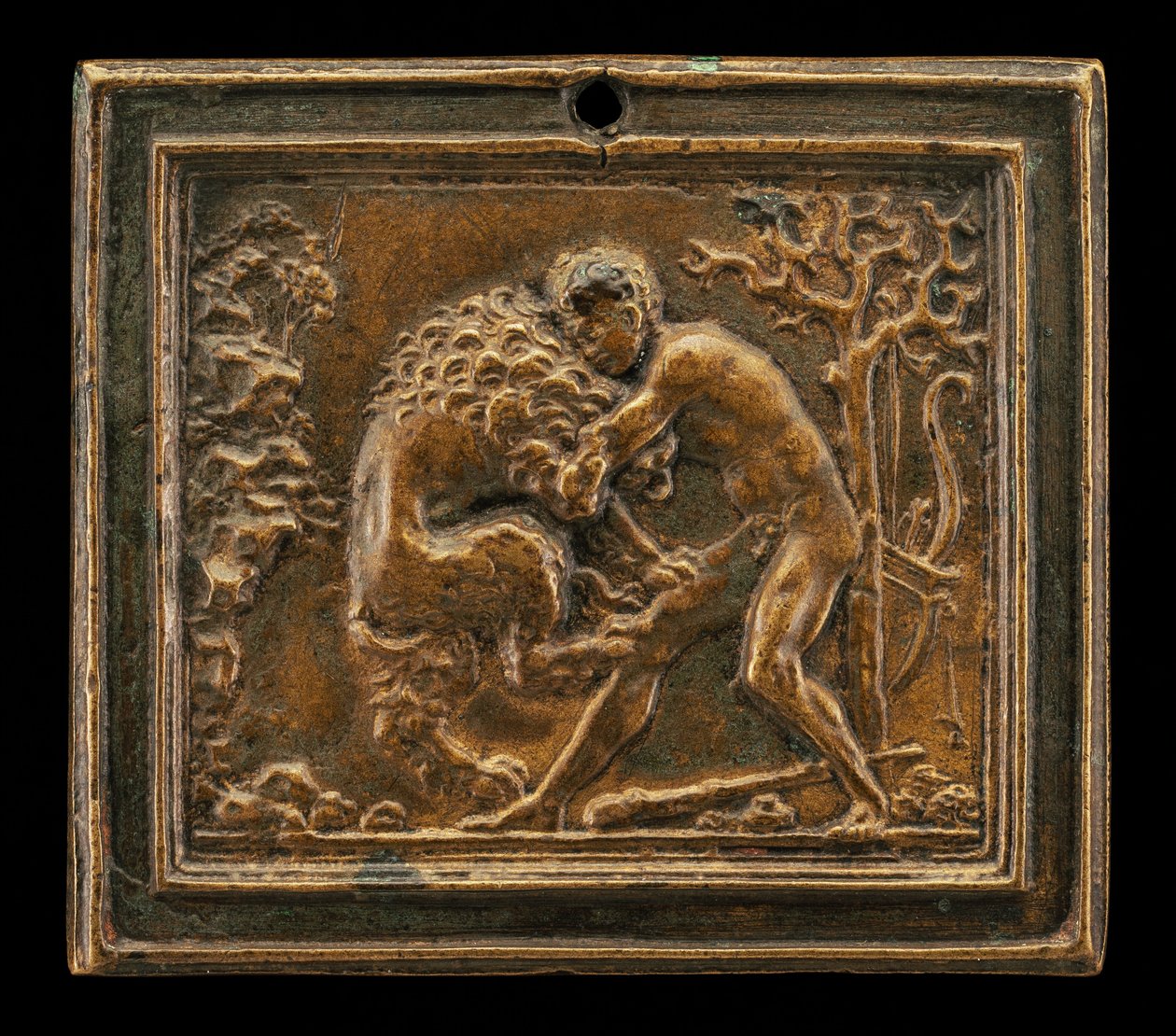 Hercules and the Nemean Lion, slutningen af det 15. - begyndelsen af det 16. århundrede. af Moderno