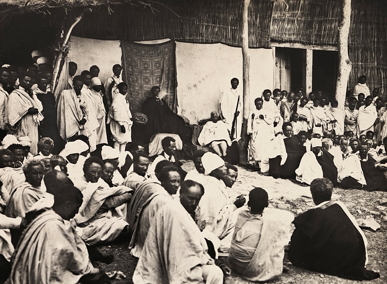 Opbygning af et imperium i den fascistiske tidsalder: Abyssinian Court, 09/05/1936 (s/h foto) af Modestino Baldinetti