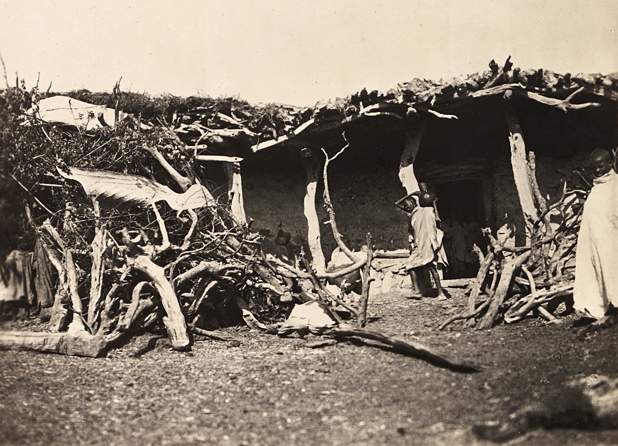 Bygning af et imperium i den fascistiske tidsalder: Abyssinian hytte, 09/05/1936 (s/h foto) af Modestino Baldinetti
