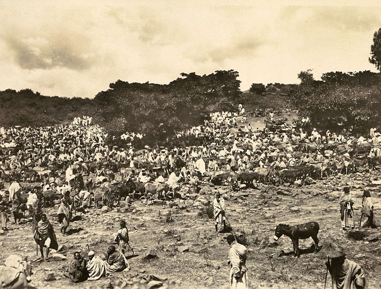 Building an Empire i den fascistiske tidsalder: Abyssinian Market, 09/05/1936 (s/h foto) af Modestino Baldinetti