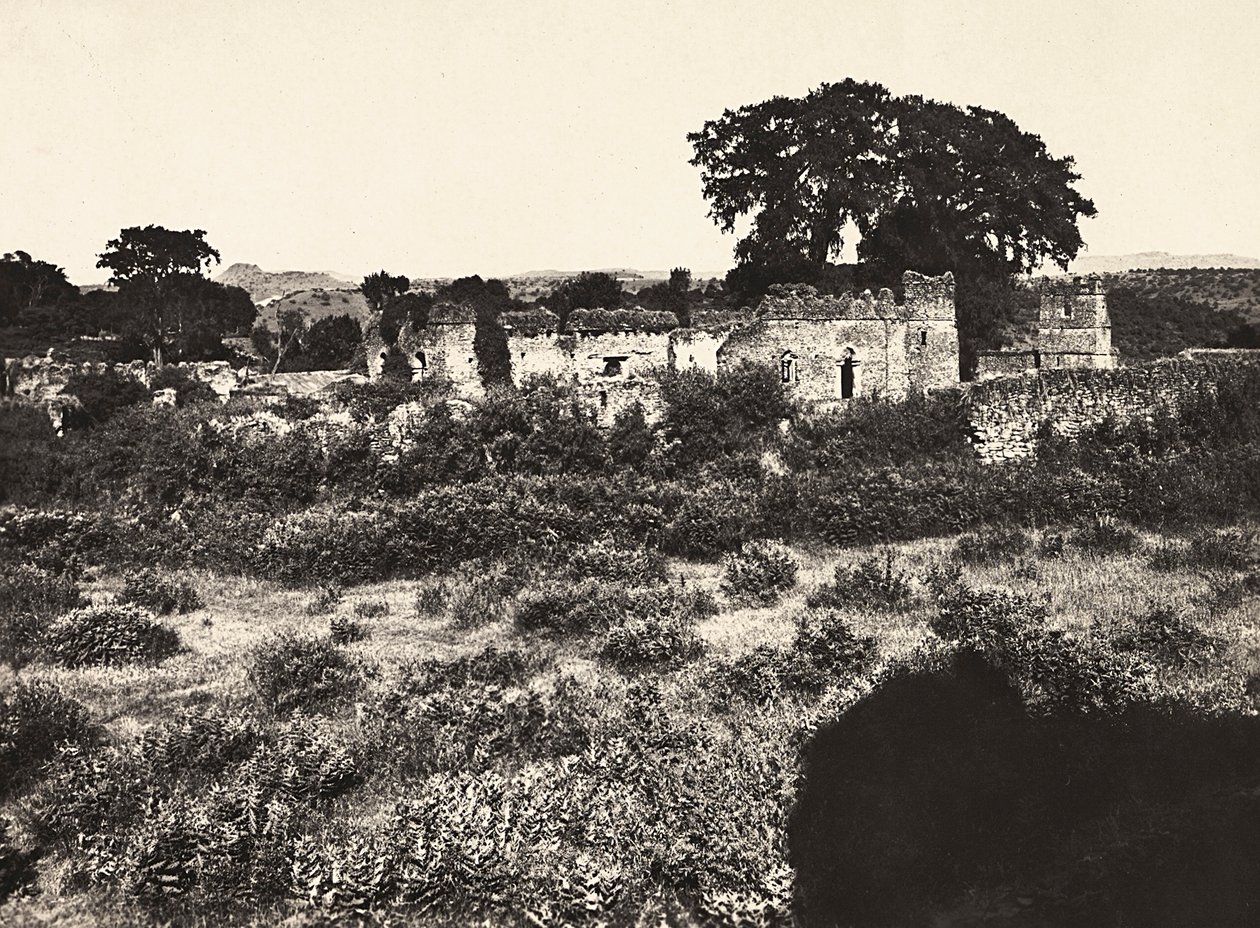 Opbygning af et imperium i den fascistiske tidsalder: Kong Fasiladas slot i Gondar, Etiopien, 09/05/1936 (s/h foto) af Modestino Baldinetti