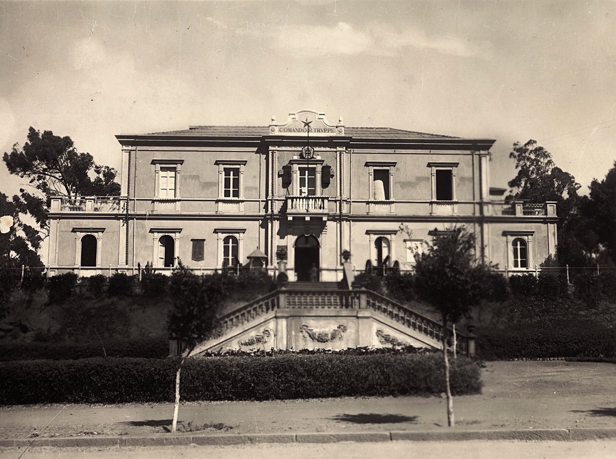 Opbygning af et imperium i den fascistiske tidsalder: kommandocentret i Asmara, 09/05/1936 (s/h foto) af Modestino Baldinetti