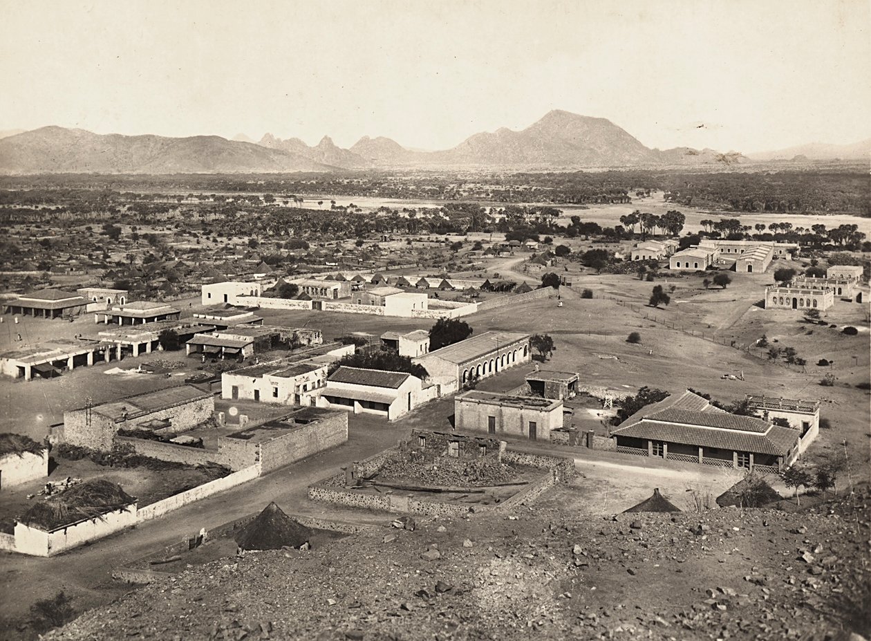 Opbygning af et imperium i den fascistiske tidsalder: udsigt over Agordat, 09/05/1936 (s/h foto) af Modestino Baldinetti