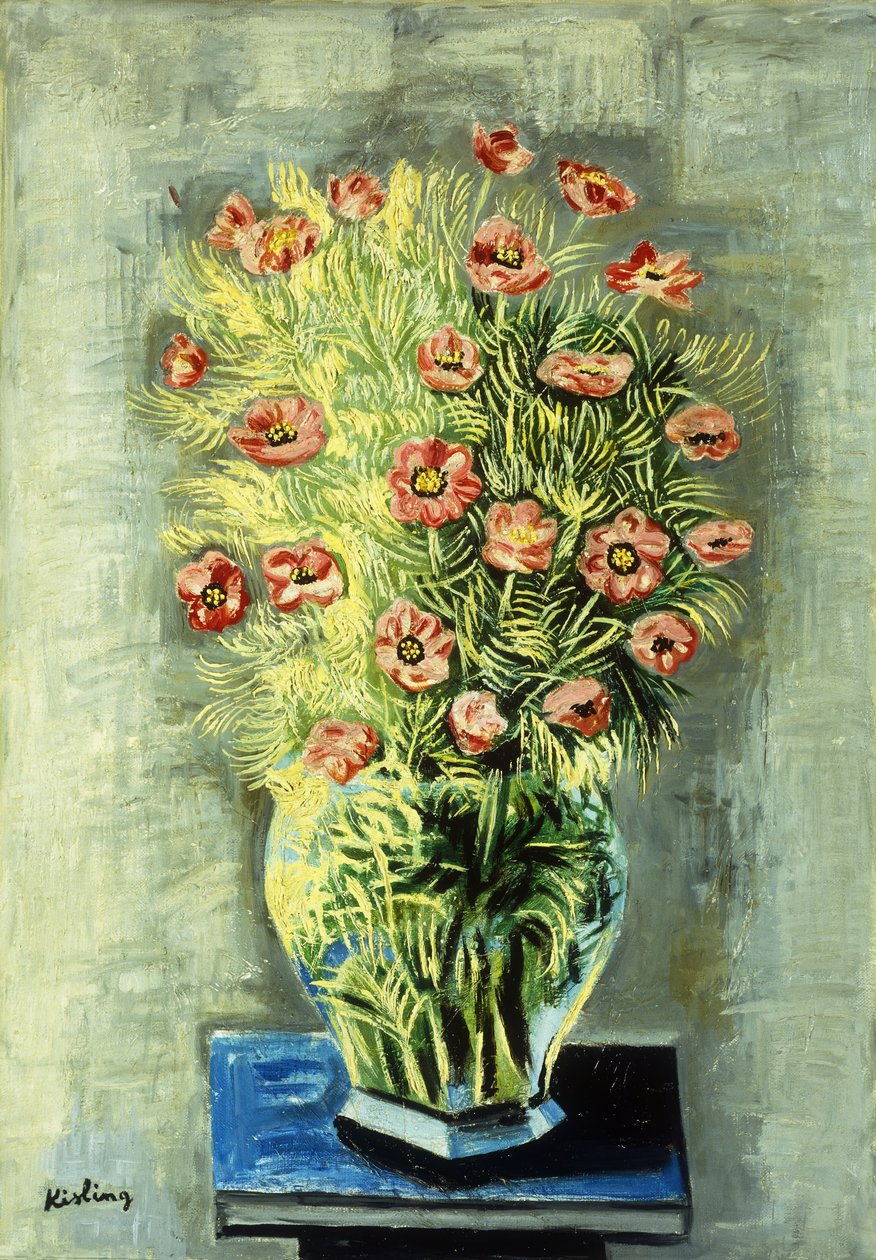 Buket af valmuer; Bouquet de Pavots af Moise Kisling