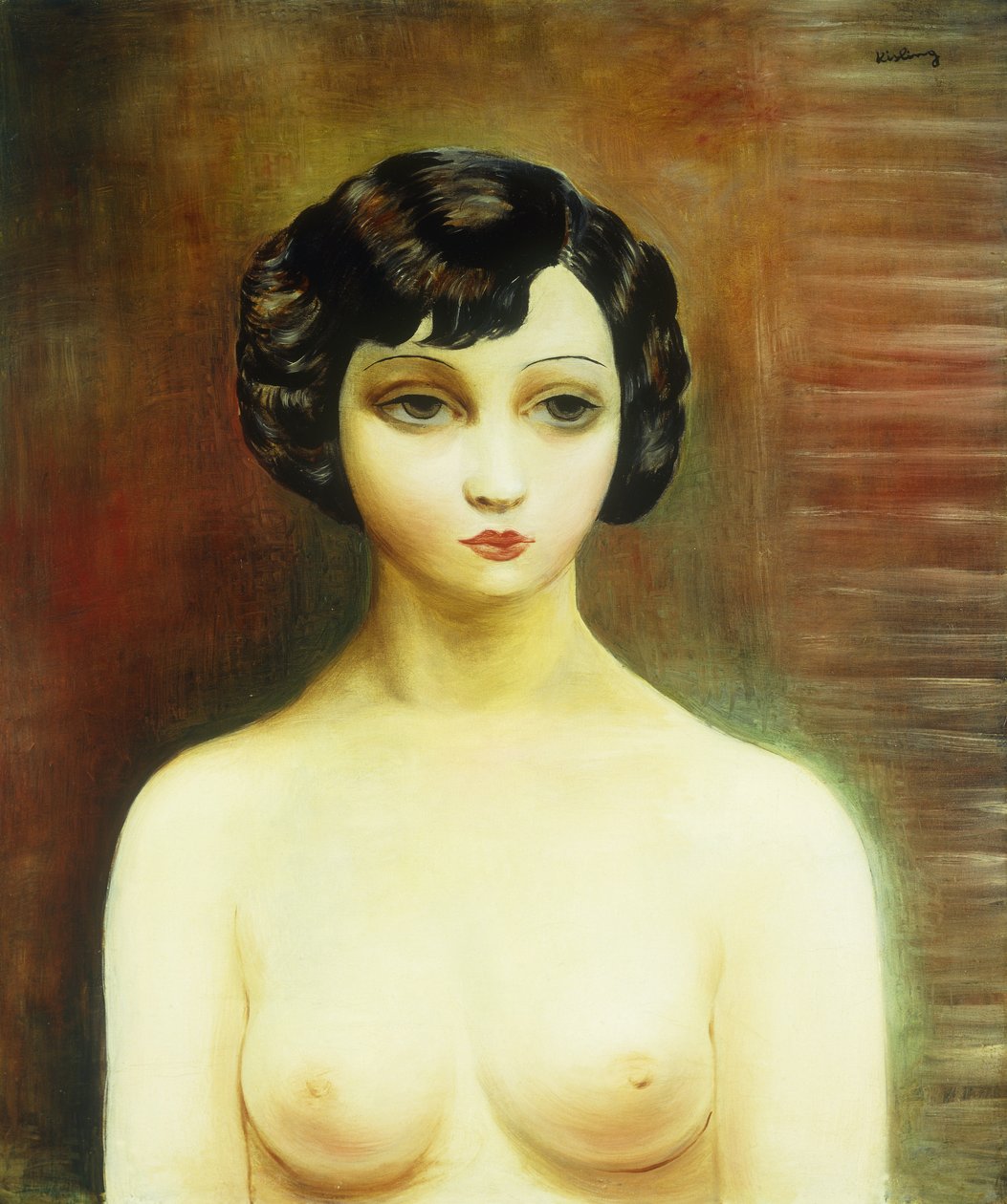 Buste af en ung kvinde; Buste de Jeune Femme af Moise Kisling