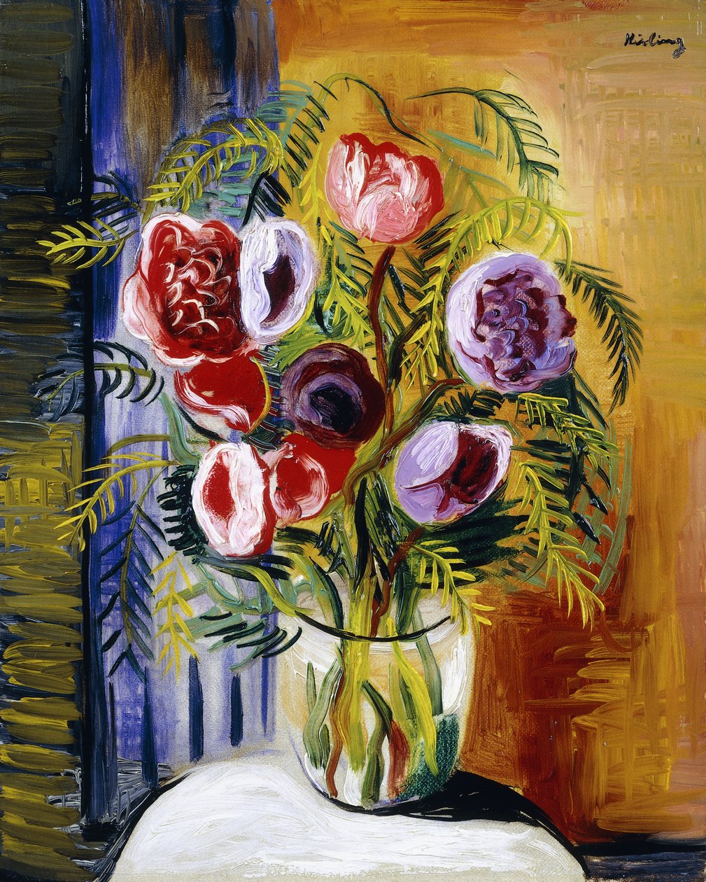 Blomster i en vase af Moise Kisling