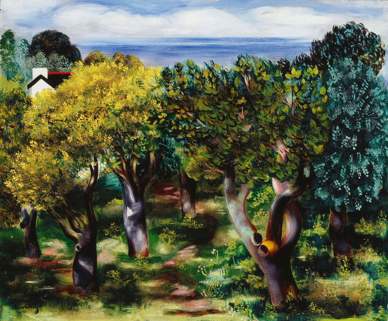 Landskab i Sanary; Paysage de Sanary af Moise Kisling