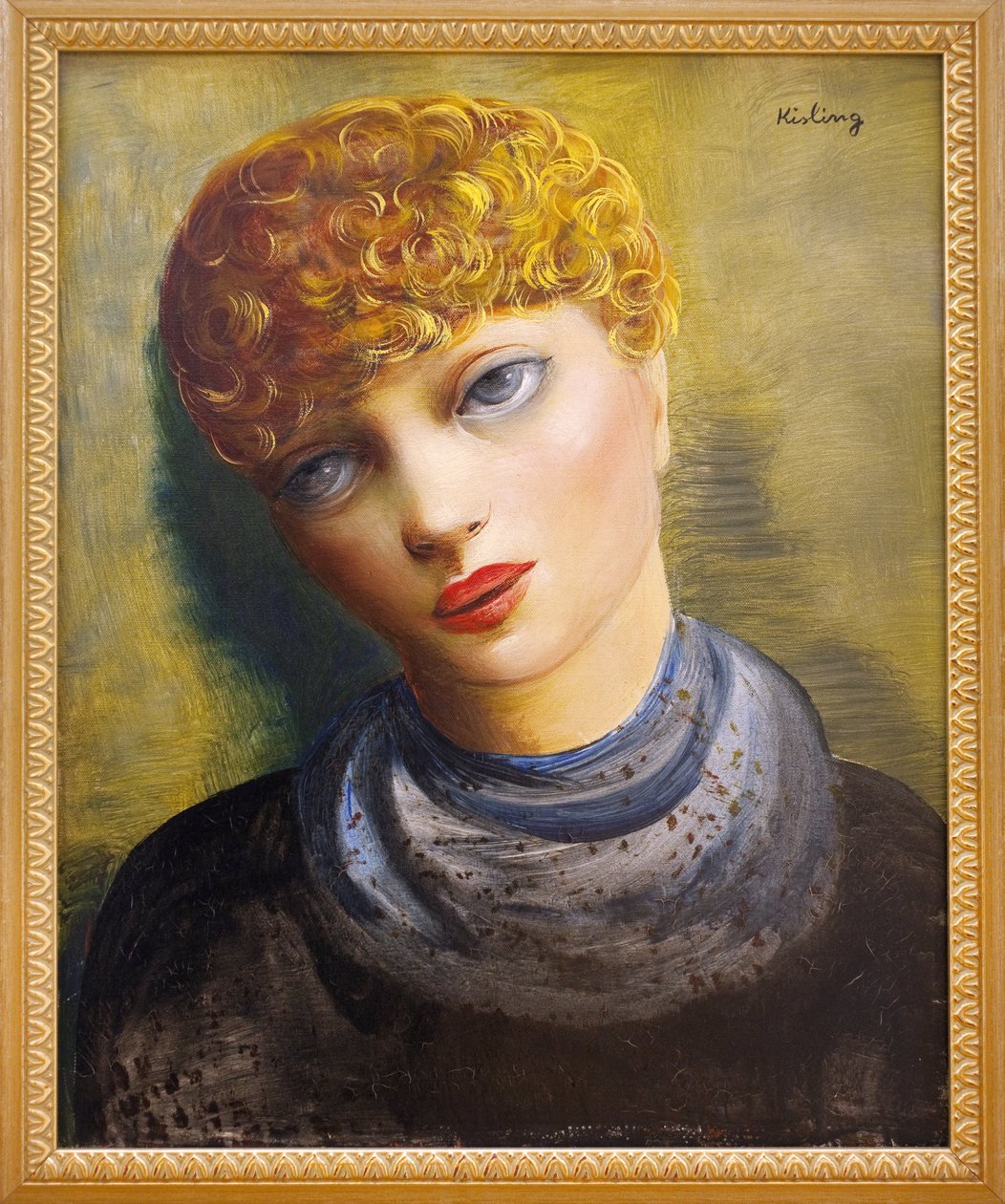 Portræt af en ung kvinde. Maleri af Moise Kisling (1891-1953), en maler af polsk oprindelse, olie på lærred, ca. 1950. Musee des Beaux Arts de Clermont Ferrand (Clermont-Ferrand). af Moise Kisling