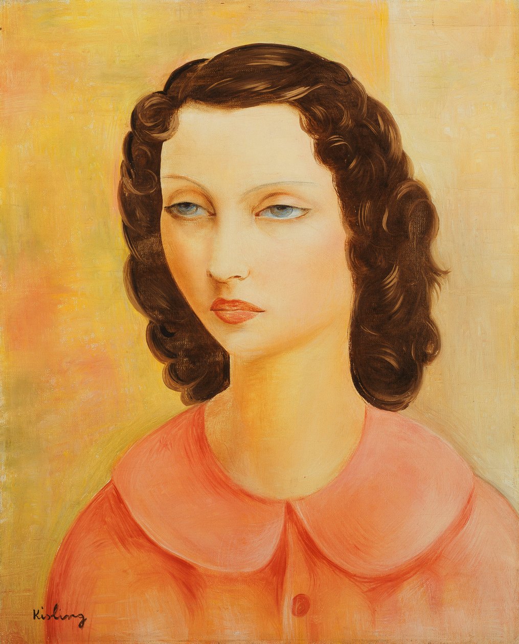Portræt af en ung pige; Moise Kisling (1891-1953) af Moise Kisling