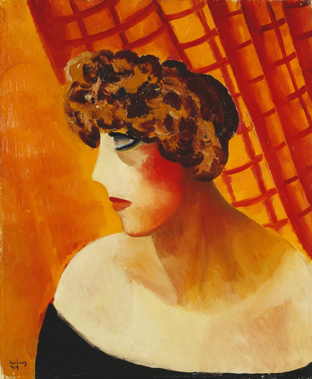 Profil med blå øjne; Profil aux Yeux Bleus af Moise Kisling