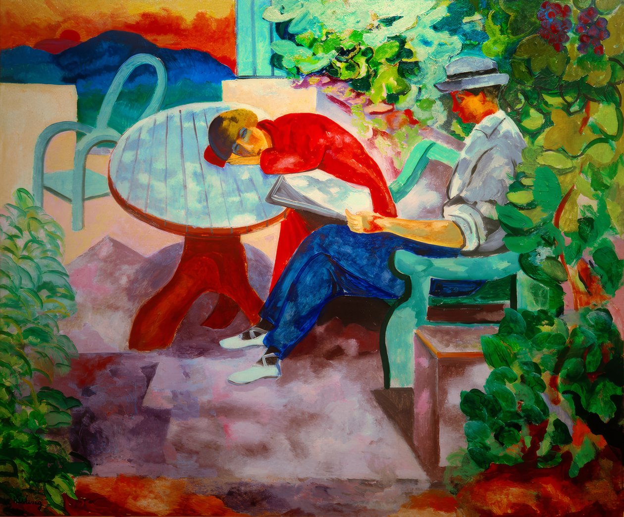 Siesta i Saint-Tropez (Kisling med Renée) af Moise Kisling