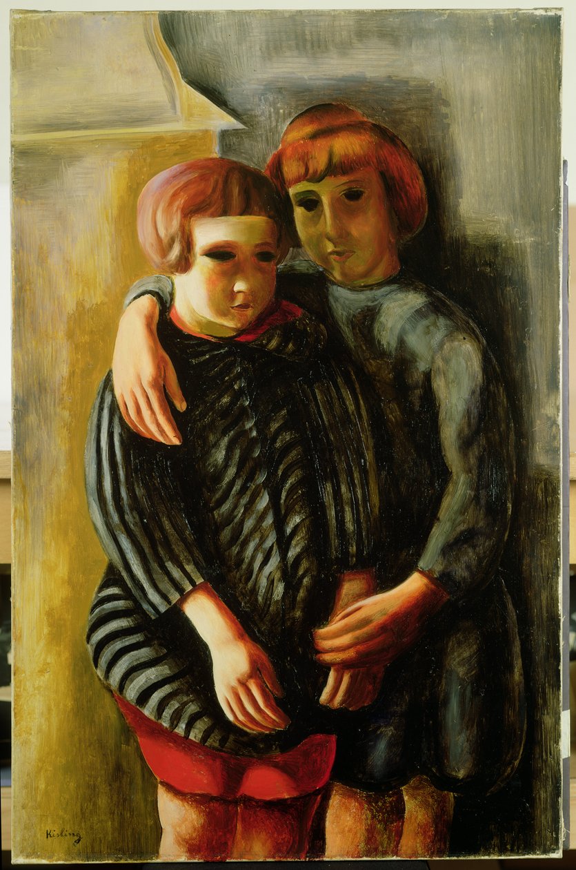 To børn (olie på lærred) af Moise Kisling