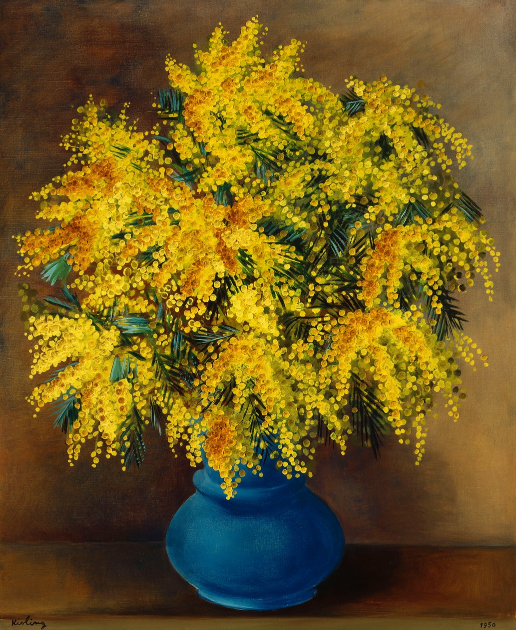 Vase af mimoser; Vase de Mimosas af Moise Kisling