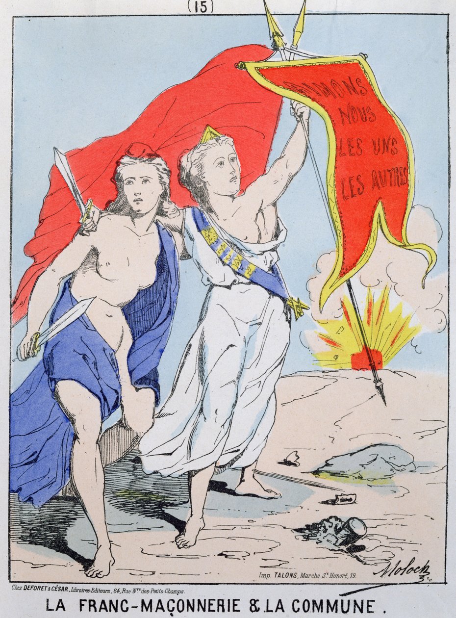 Allegori om frimureriet og Pariserkommunen, 1871 af Moloch
