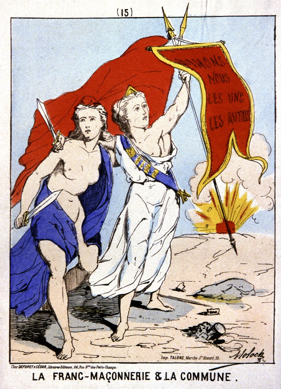 Frimureriet allieret med La Commune, ca. 1871 (illustration) af Moloch (1849 1909)