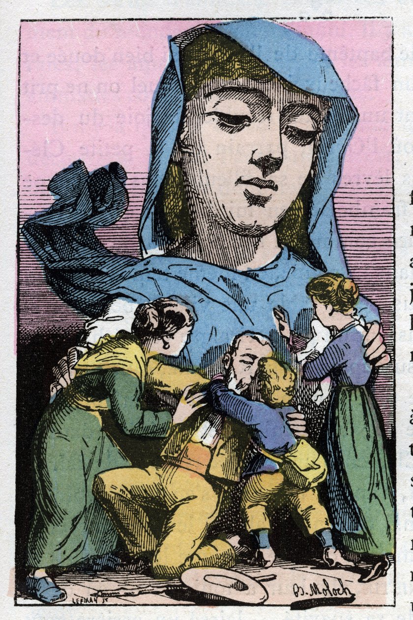Allegori om Amnesty i det 19. århundrede i "" Le Trombinoscope"" af Touchatout, tegneserie af B. Moloch fra 1882 (1849-1909). Privat samling. af Moloch