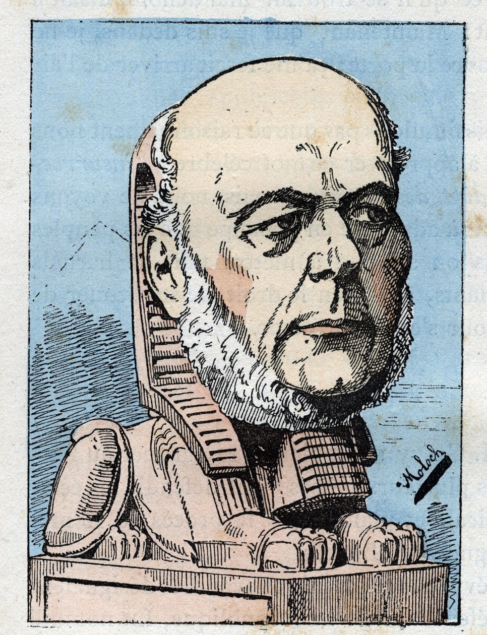 Portræt af Jules Grevy (1807-1891) præsident for den franske republik i "" Le Trombinoscope""" af Touchatout, karikatur af B. Moloch fra 1882 (1849-1909). Privat samling. af Moloch