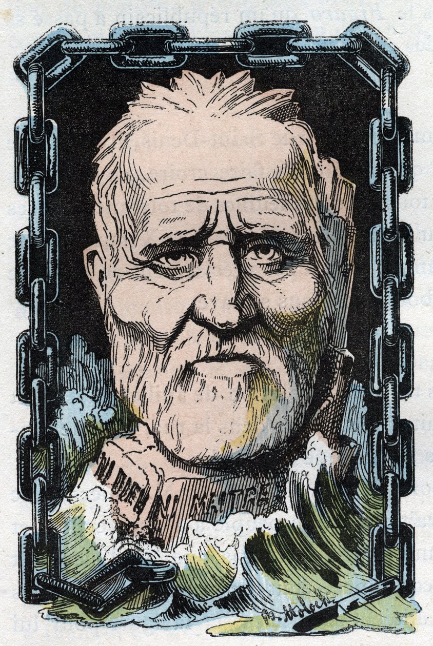 Portræt af Louis Auguste (Louis-Auguste) Blanqui (1805-1881), fransk socialistisk teoretiker og revolutionær. af Moloch
