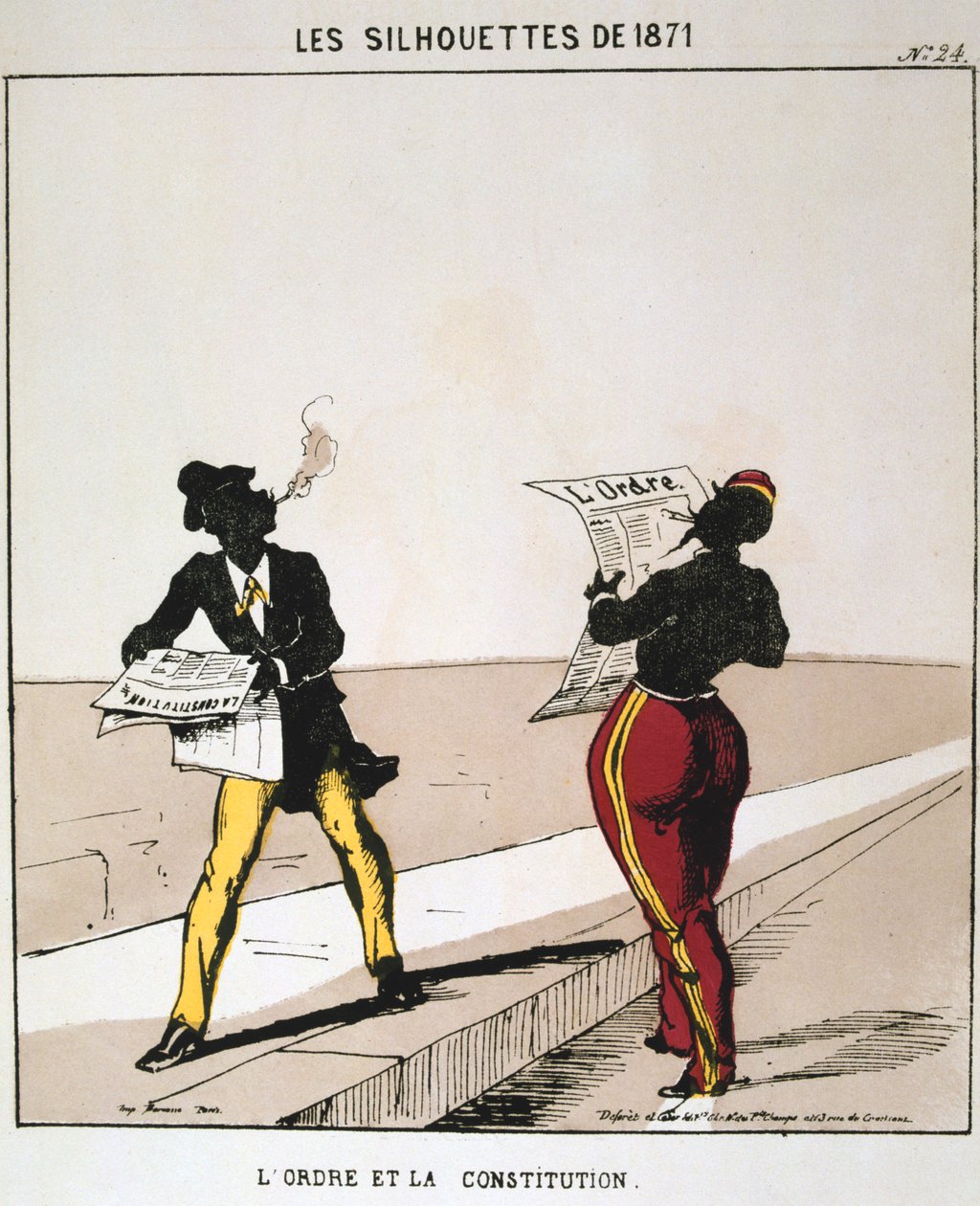 Ordenen og forfatningen, 1871. fra serien Les Silhouettes de 1871. Paris Commune, 1871. af Moloch